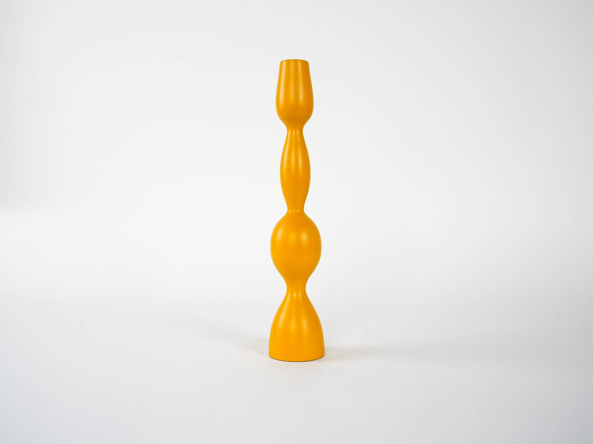 Candlestick 1970s Mustard Yellow 2
