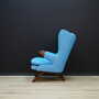 Vintage Sessel Teakholz Textil Blau 1960er Jahre 9