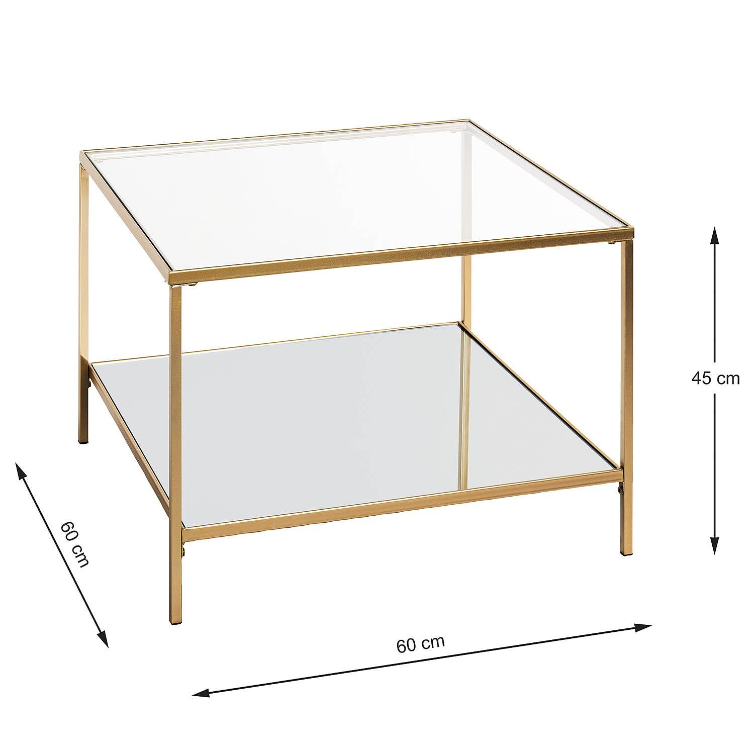 Beistelltisch Pag I Glas Metall Gold 3