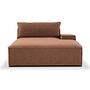 Daphne 1-seater chaise longue Right Pebble Rust 1