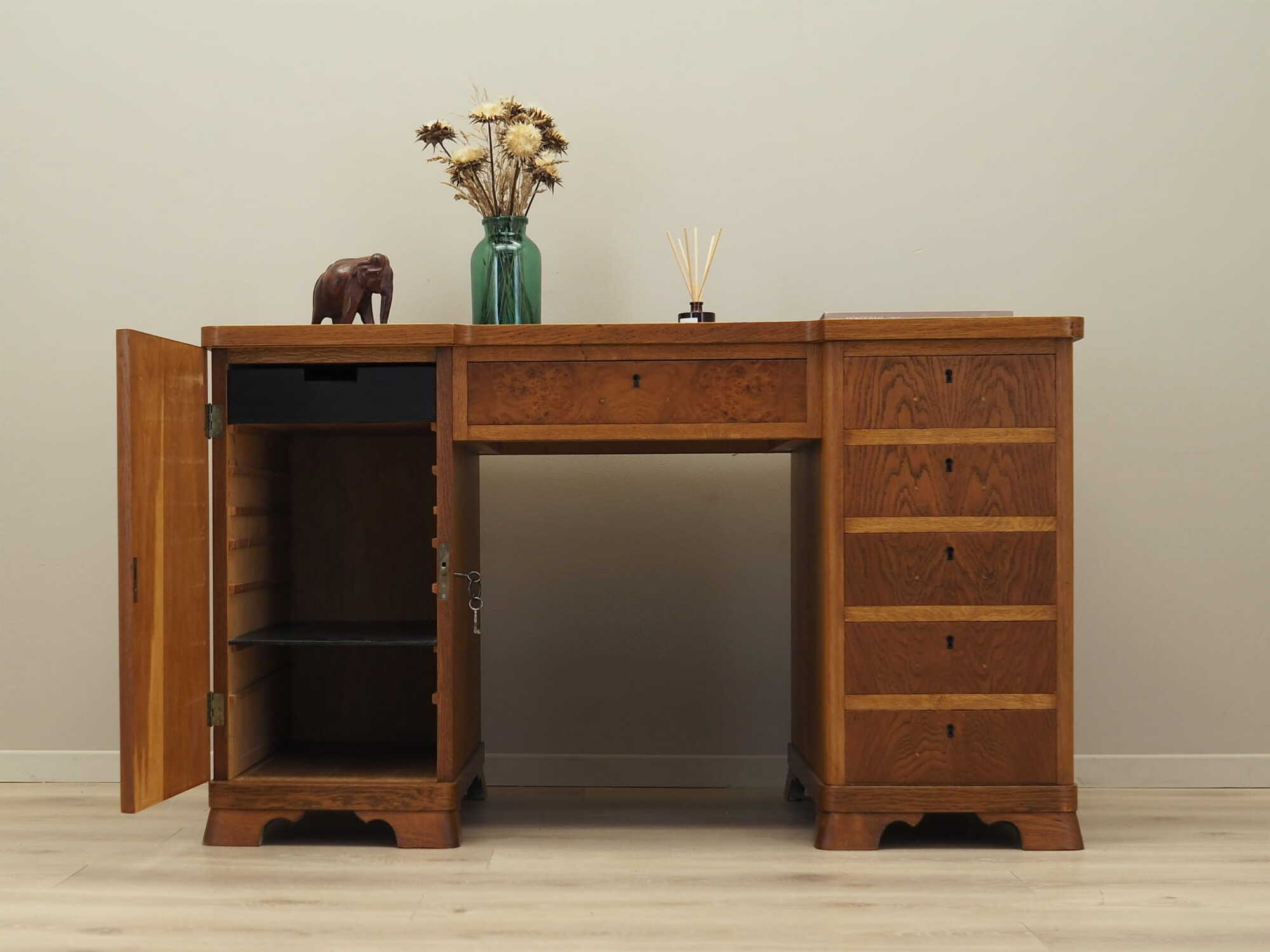 Vintage desk wood brown 1960s 2