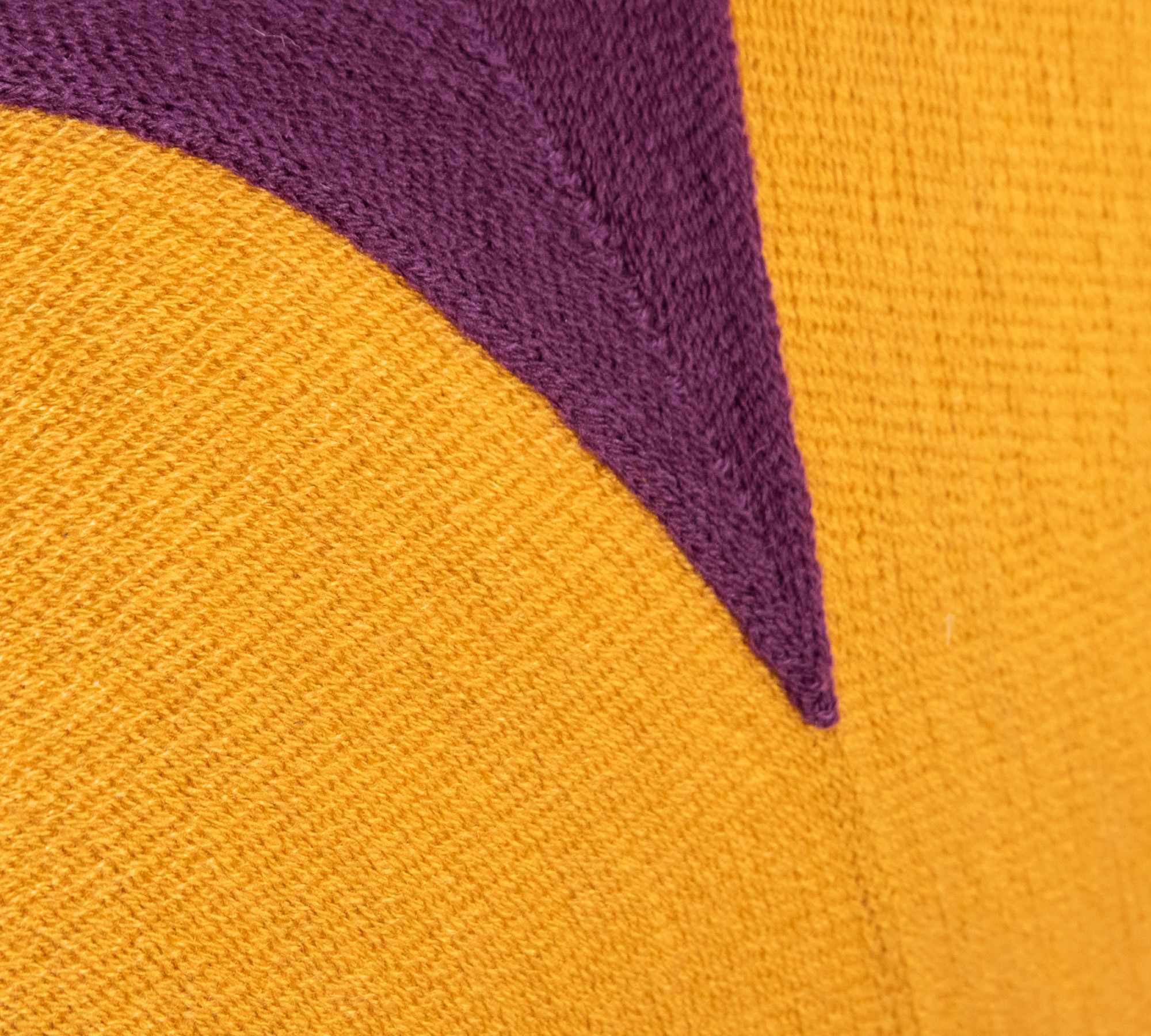Embroidered cotton cushion with feather filling Orange Purple 1