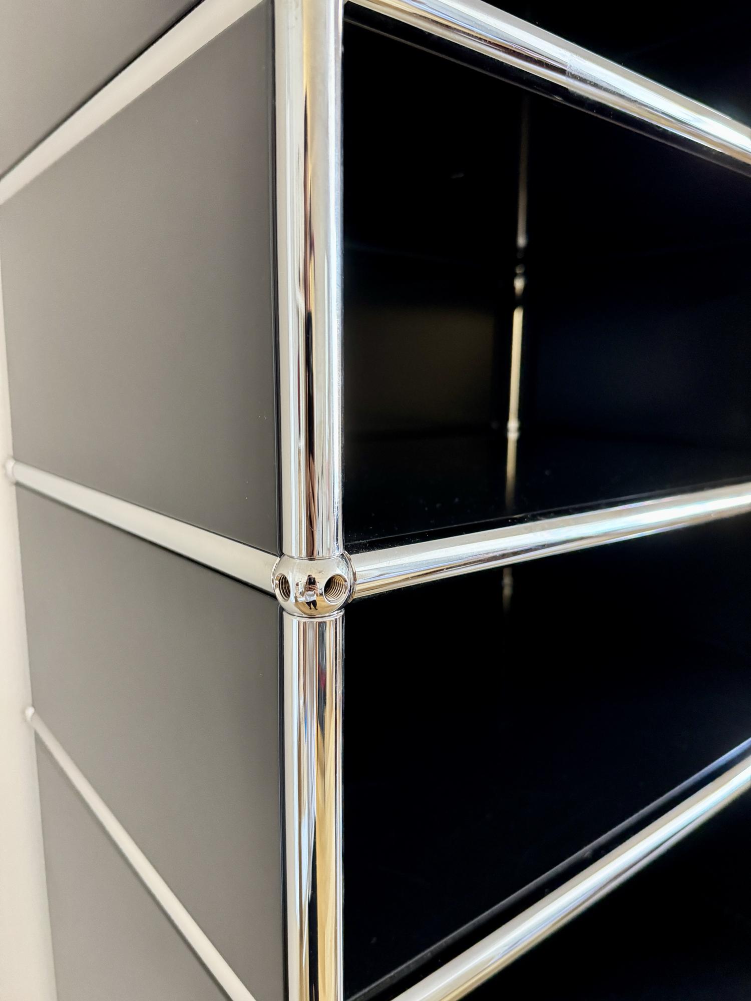 Tower Storage Unit Shelf Metal Black 3