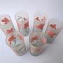6x Vintage Trinkglas mit Blumenmuster 1980er Jahre 3