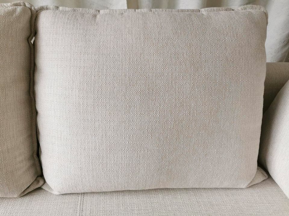Tribeca Ecksofa Links Stoff Weiß Creme 8