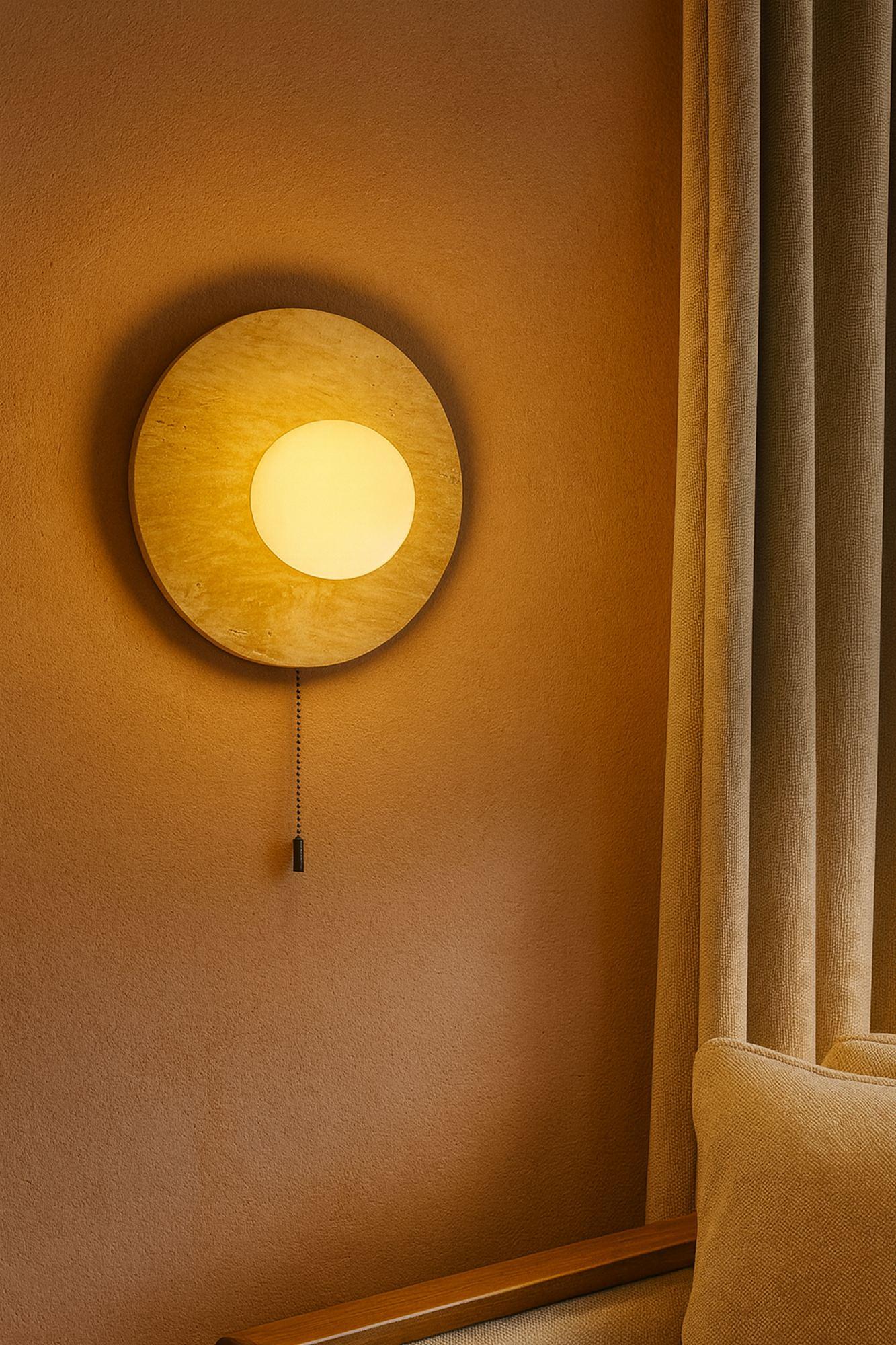 Tor-Nun-B Wandleuchte Travertin Creme Ø 10cm 2