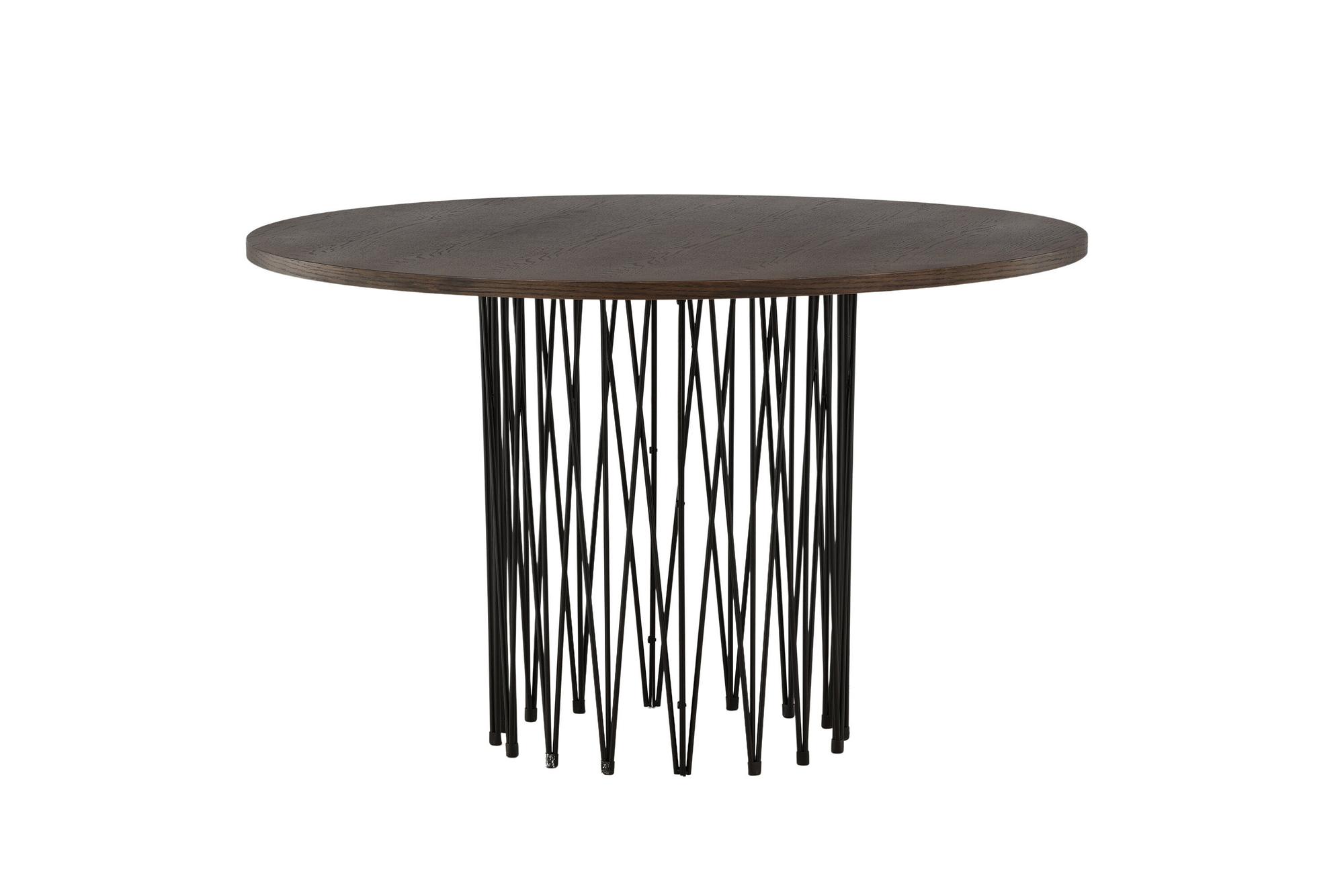 Dining Table Black Mocha Veneer Ø120cm 5