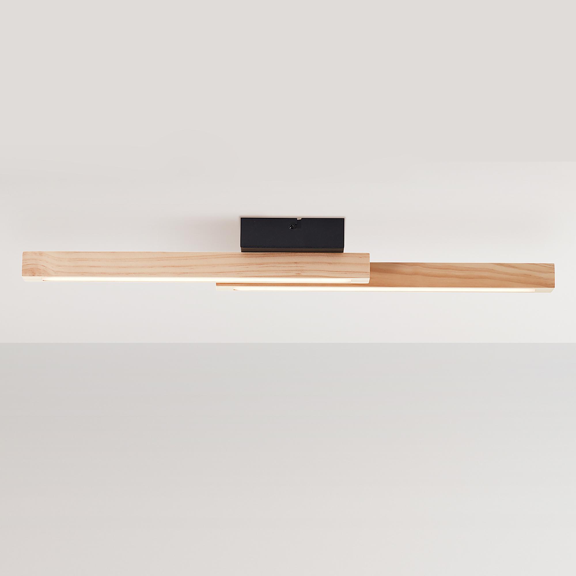 Arion LED ceiling light 1-bulb Pine Partially solid Steel 1