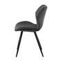 2x Upholstered chair metal fabric black grey 2