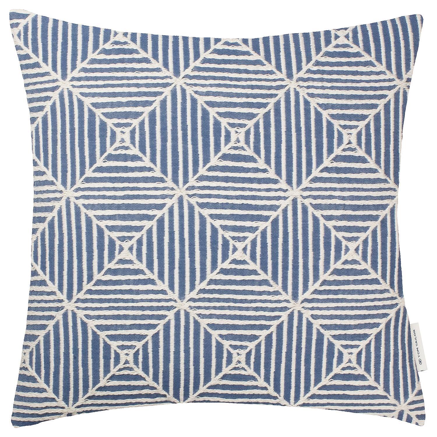 Graphic Lines Kissenbezug Baumwolle Polyester Blau 0