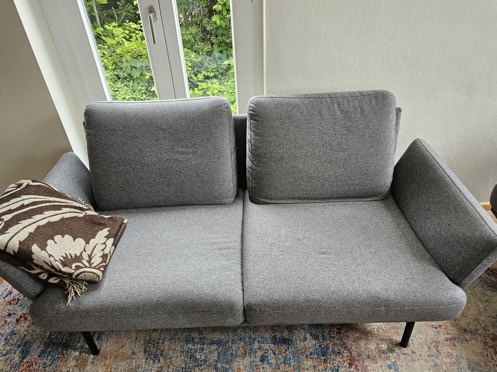 2x Sofa Wolle Grau 1