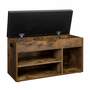 Garderobenbank Holz Kunstleder Schwarz Braun 2