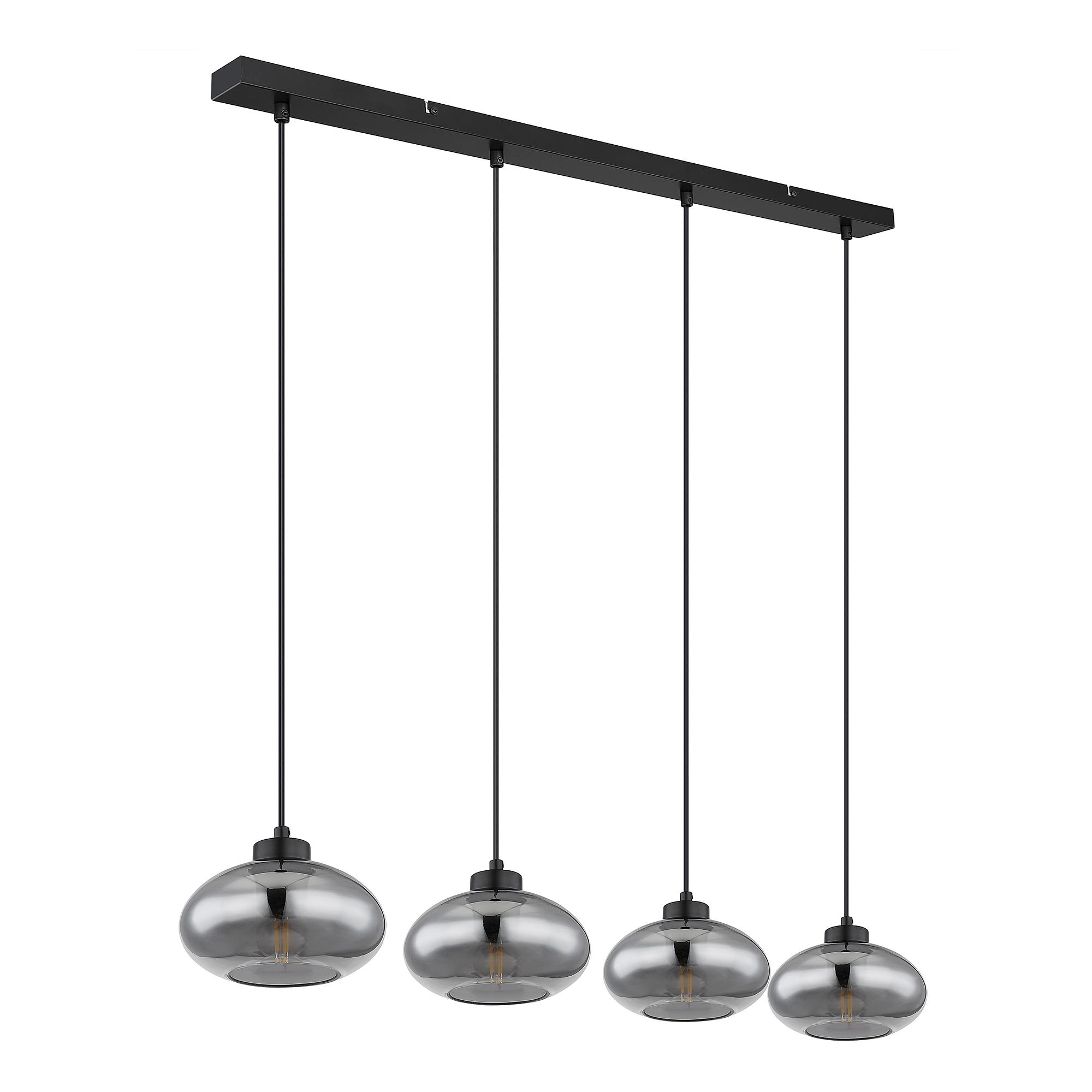 Pendant light Shaun TypeA 4-light smoked glass iron 3