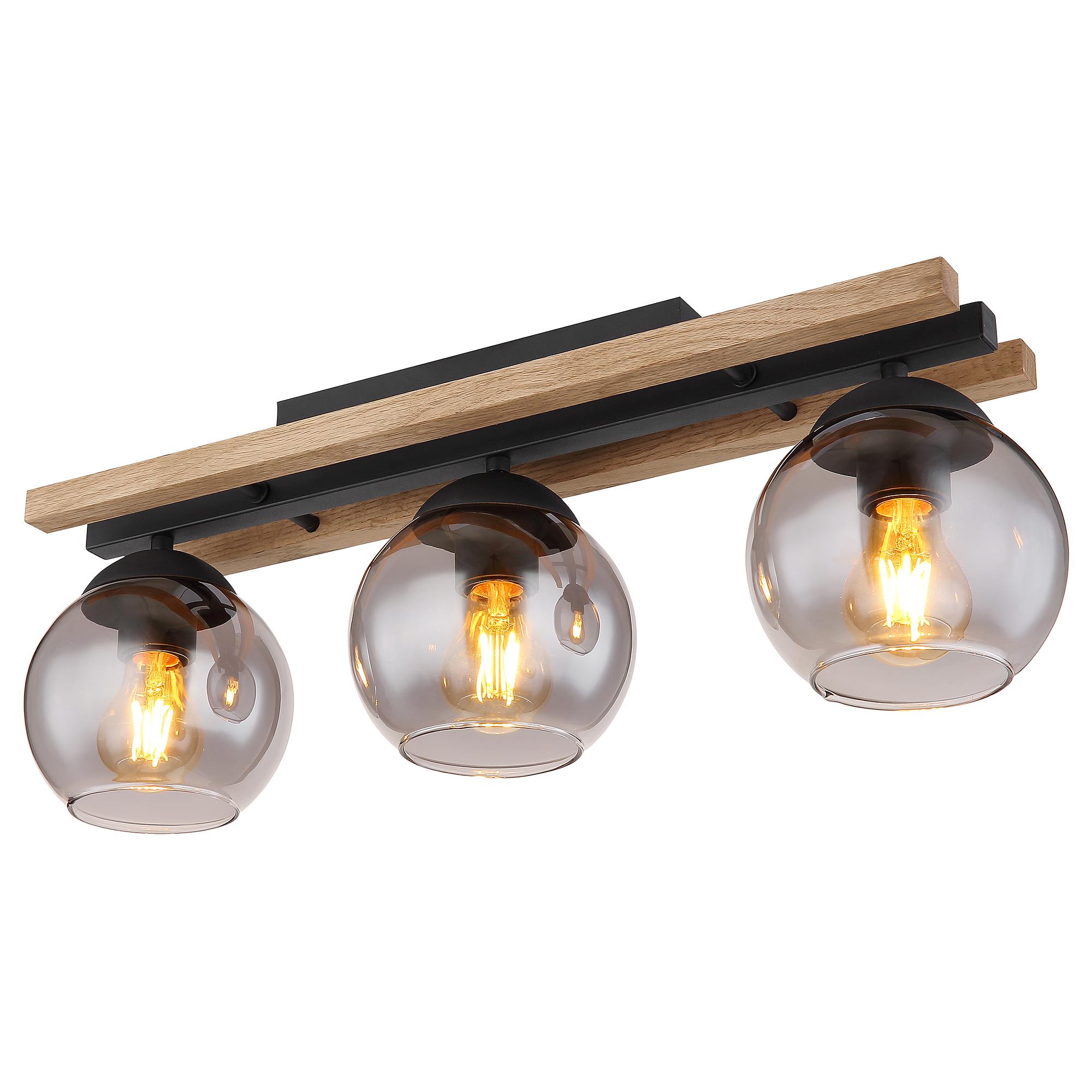 3-Flammig Conni Deckenleuchte Rauchglas  0