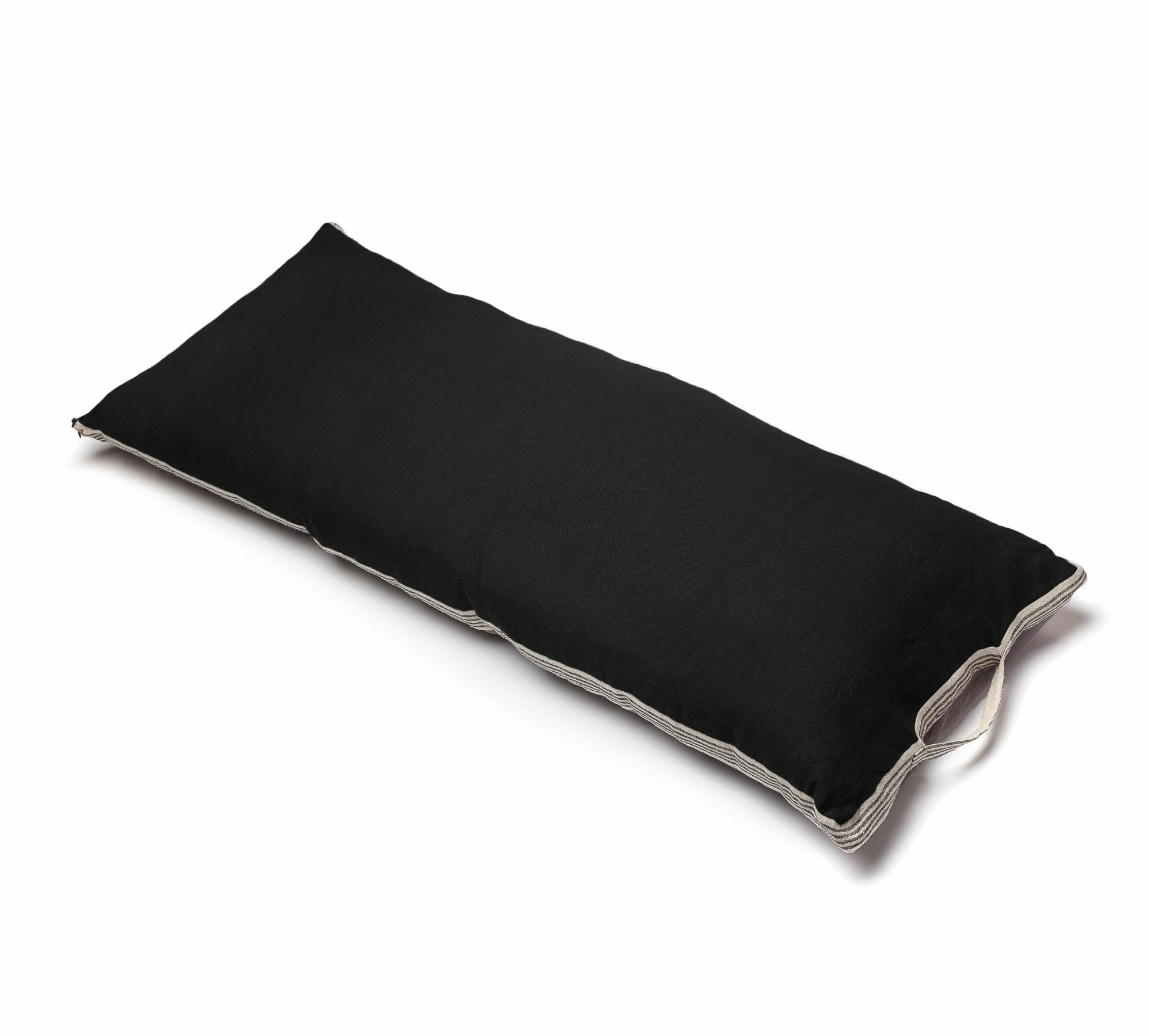 Kissenhülle Naturleinen mit Füllung Schwarz 40 x 100cm 1