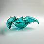 Vintage fruit bowl Murano glass turquoise 1970s 0