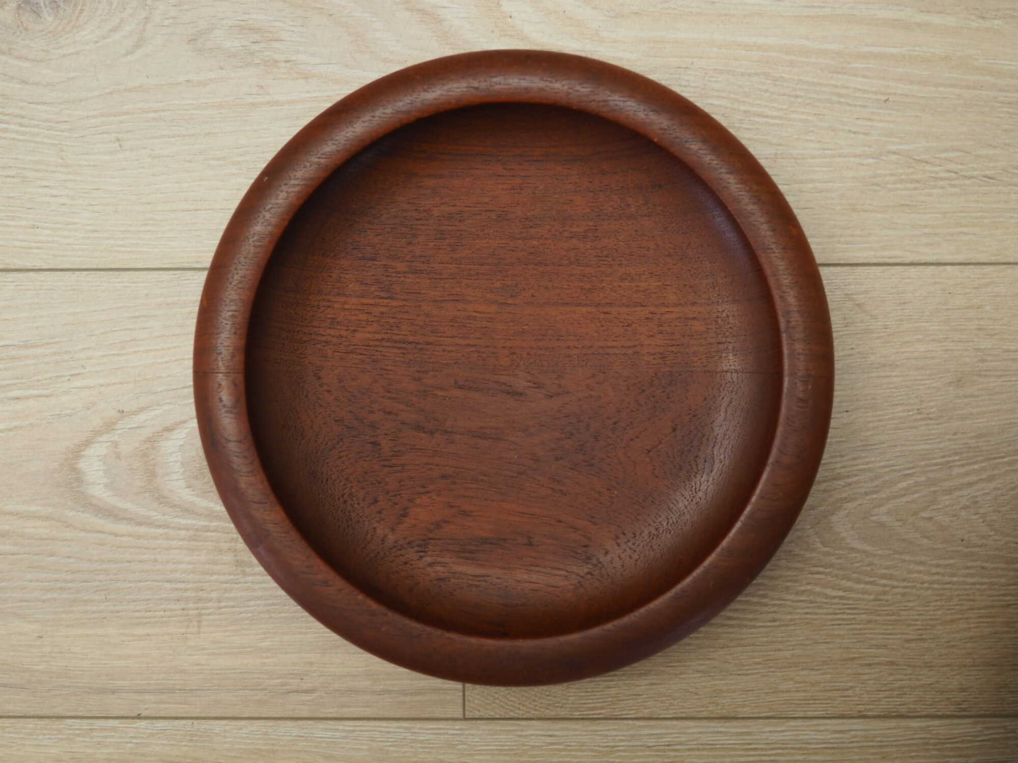 Vintage Plate Teak Brown 1960s 2
