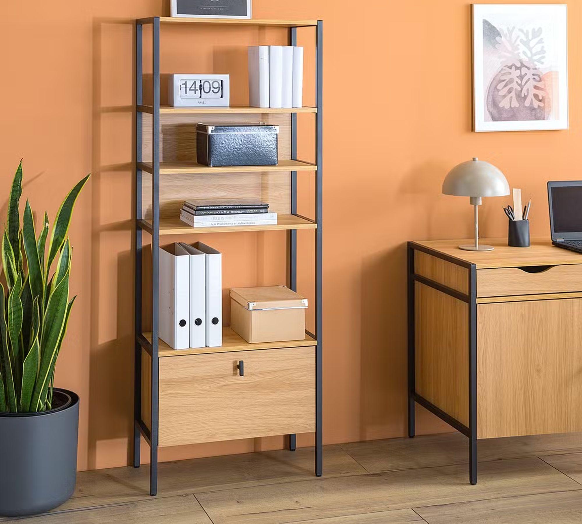 Regal Holz Metall Natur 2