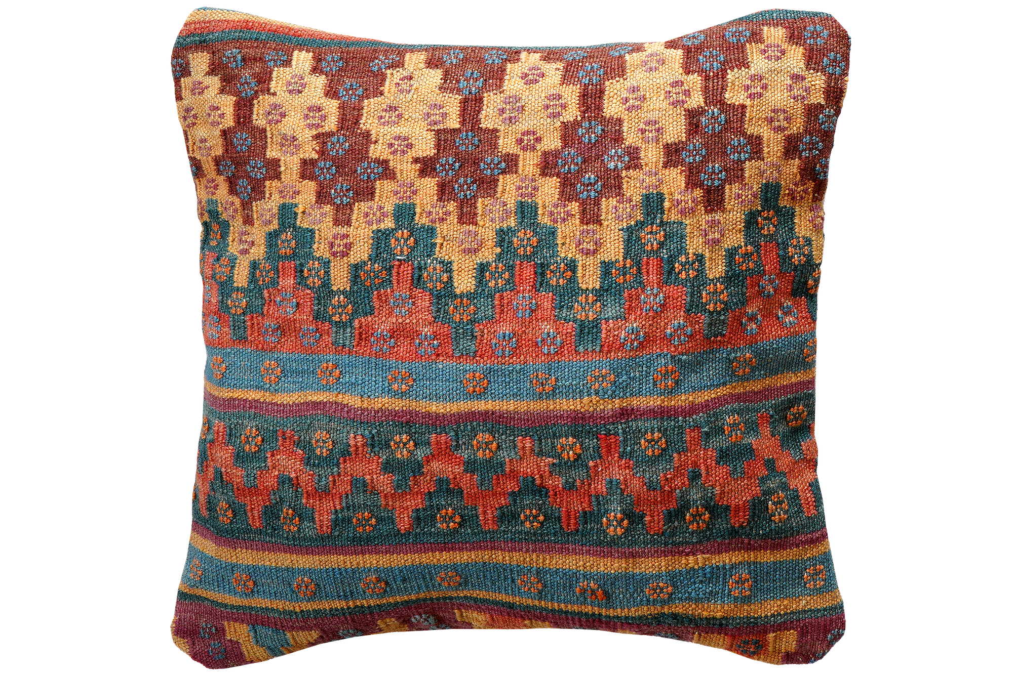 Kilim Kissenbezug Wolle Mehrfarbig 0