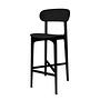 3x Gem Bar Stool Ash Wood Black 3