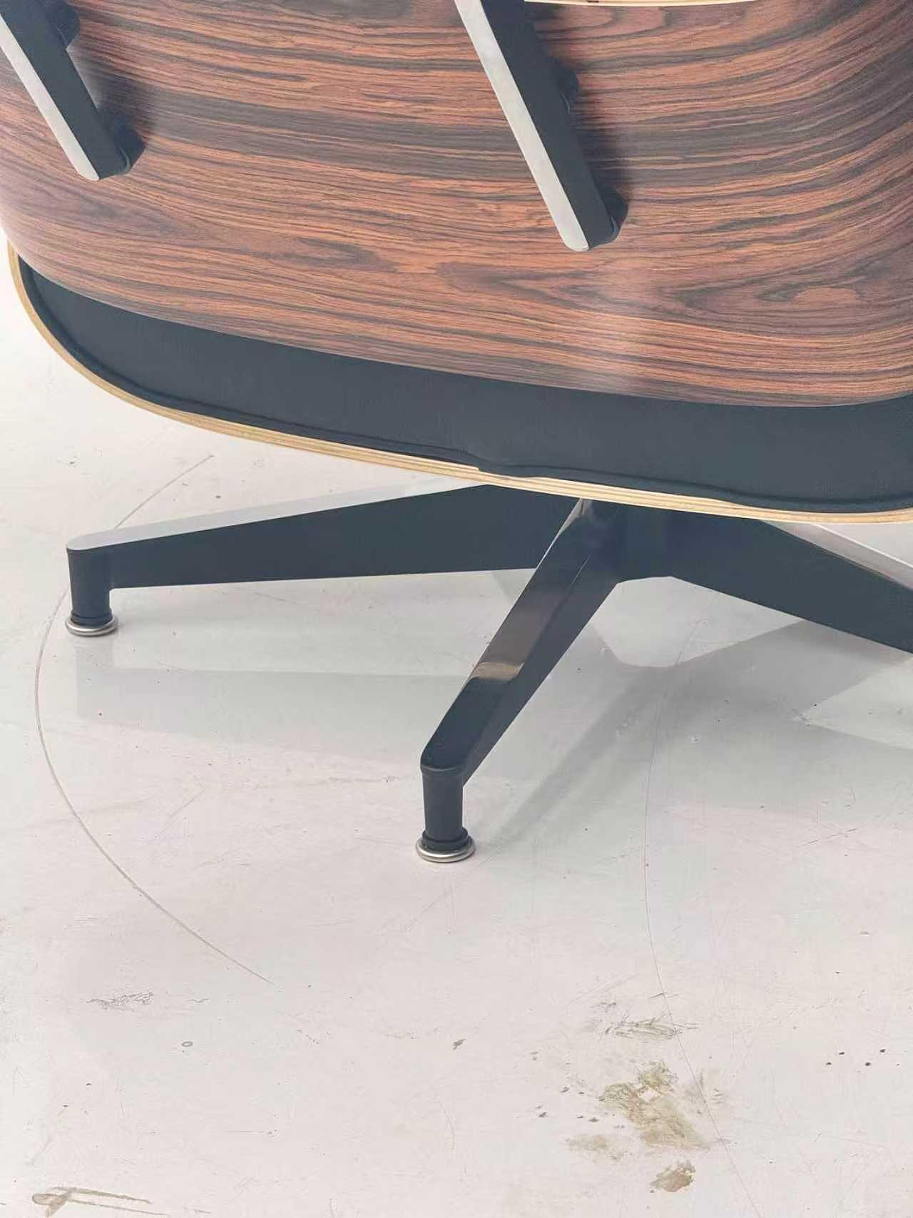 Eames Lounge Chair &amp; Ottoman Leder Holz Schwarz Braun 3