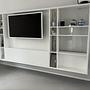 Bookless TV-Regal Holz Glas Weiß 0