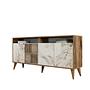 Milan Sideboard Walnut Brown Marble Effect White 160cm 5