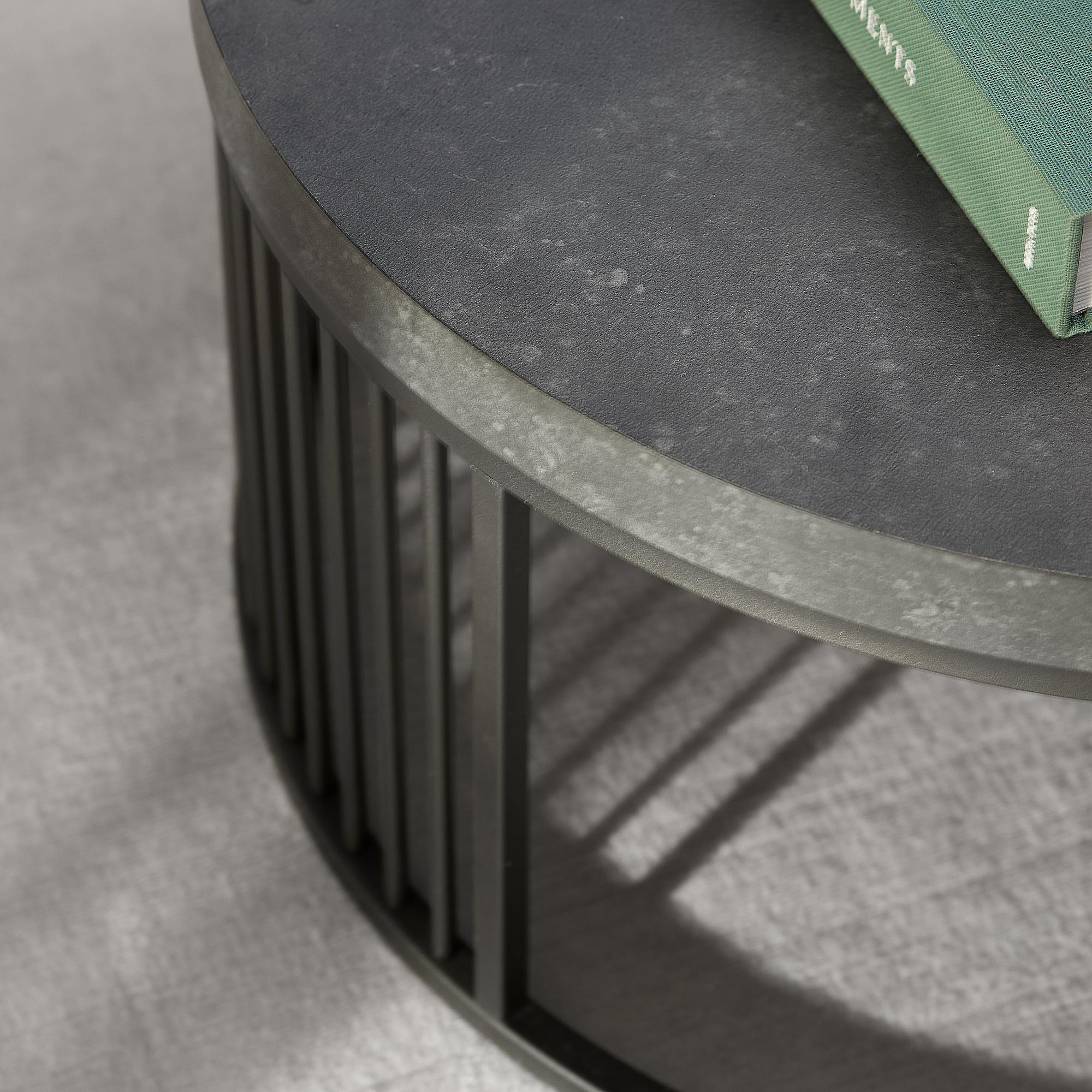 Couchtisch Mephisto Rund Marmor Schwarz Dekor 4