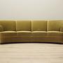4-Sitzer Sofa Velours Grün 1960er Jahre 1
