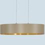 2-Flammige Pendelleuchte Mischgewebe Beige/Gold 0
