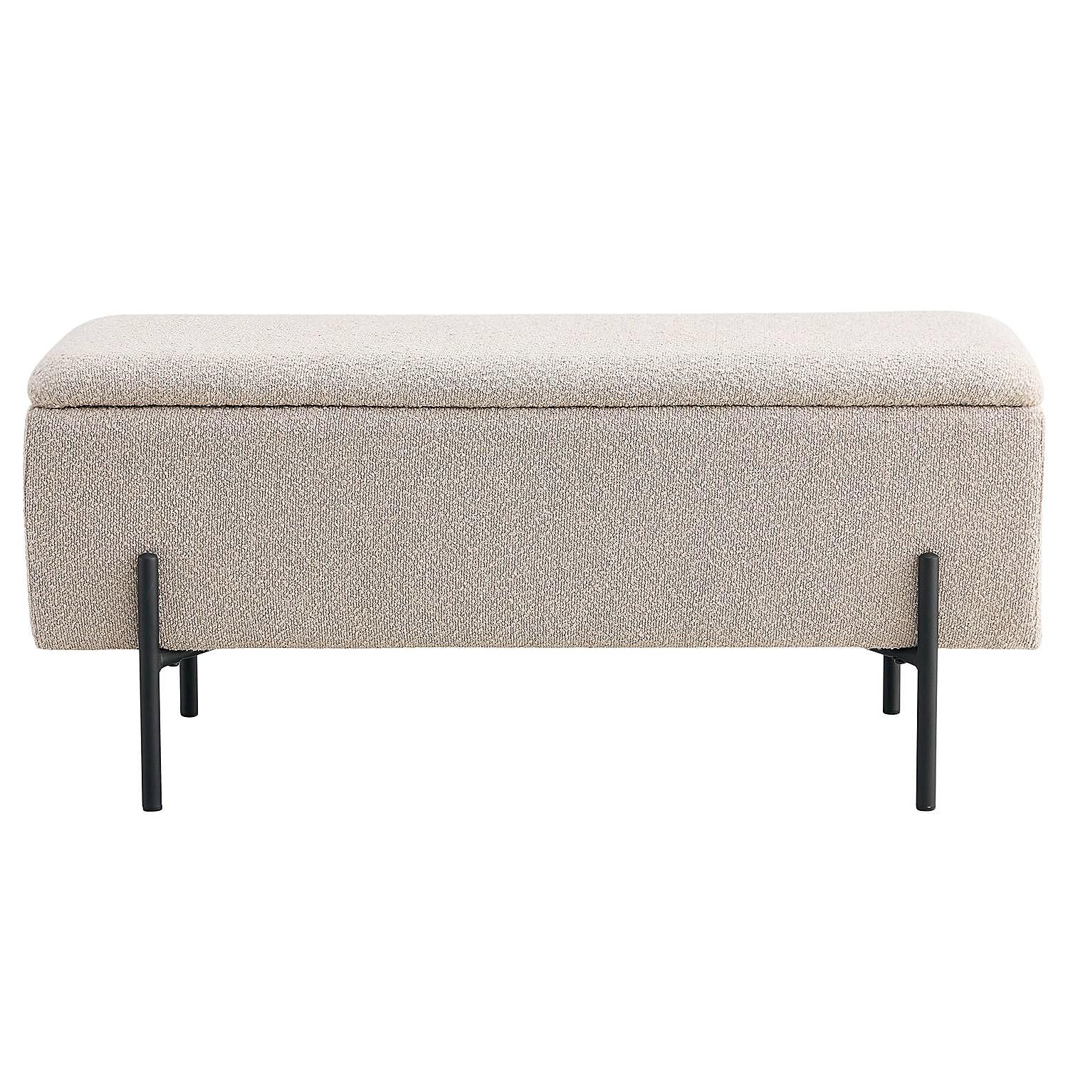 Watford Upholstered Bench Steel Beige 2