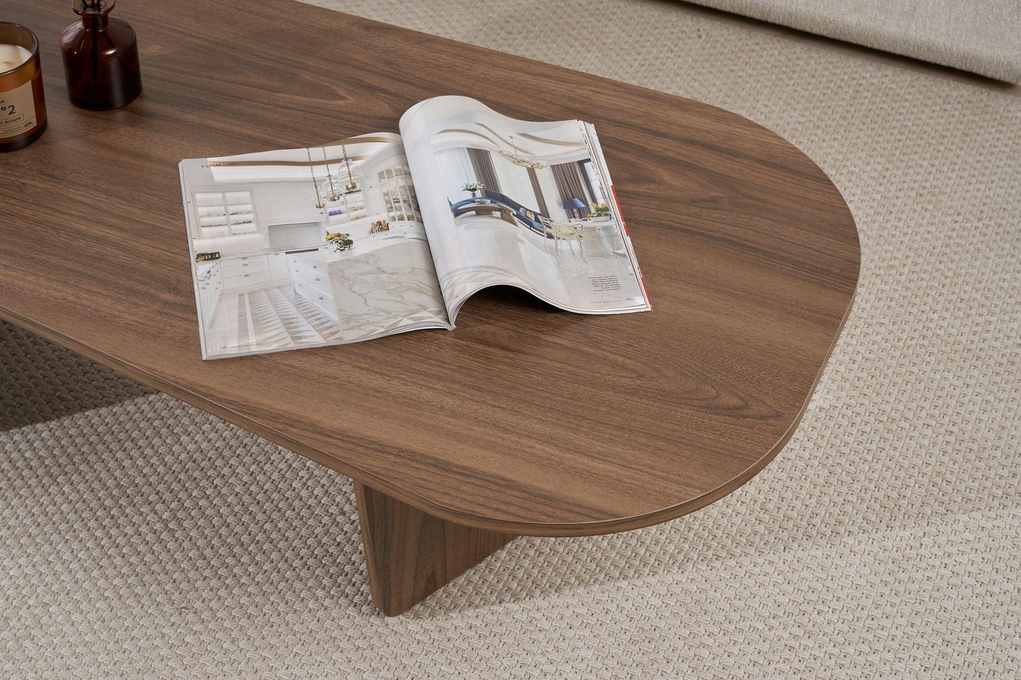 Oval Coffee Table Walnut 5