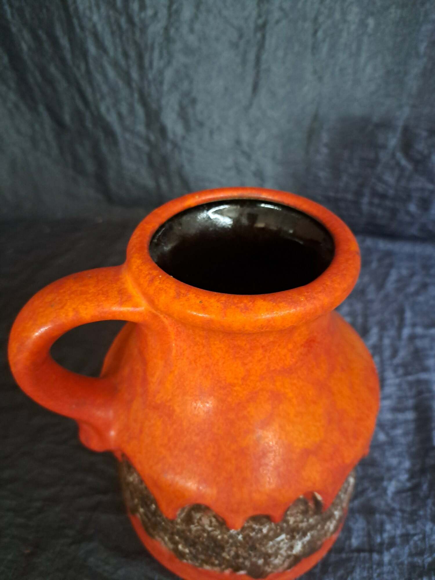 Vintage Vase Keramik Orange 4
