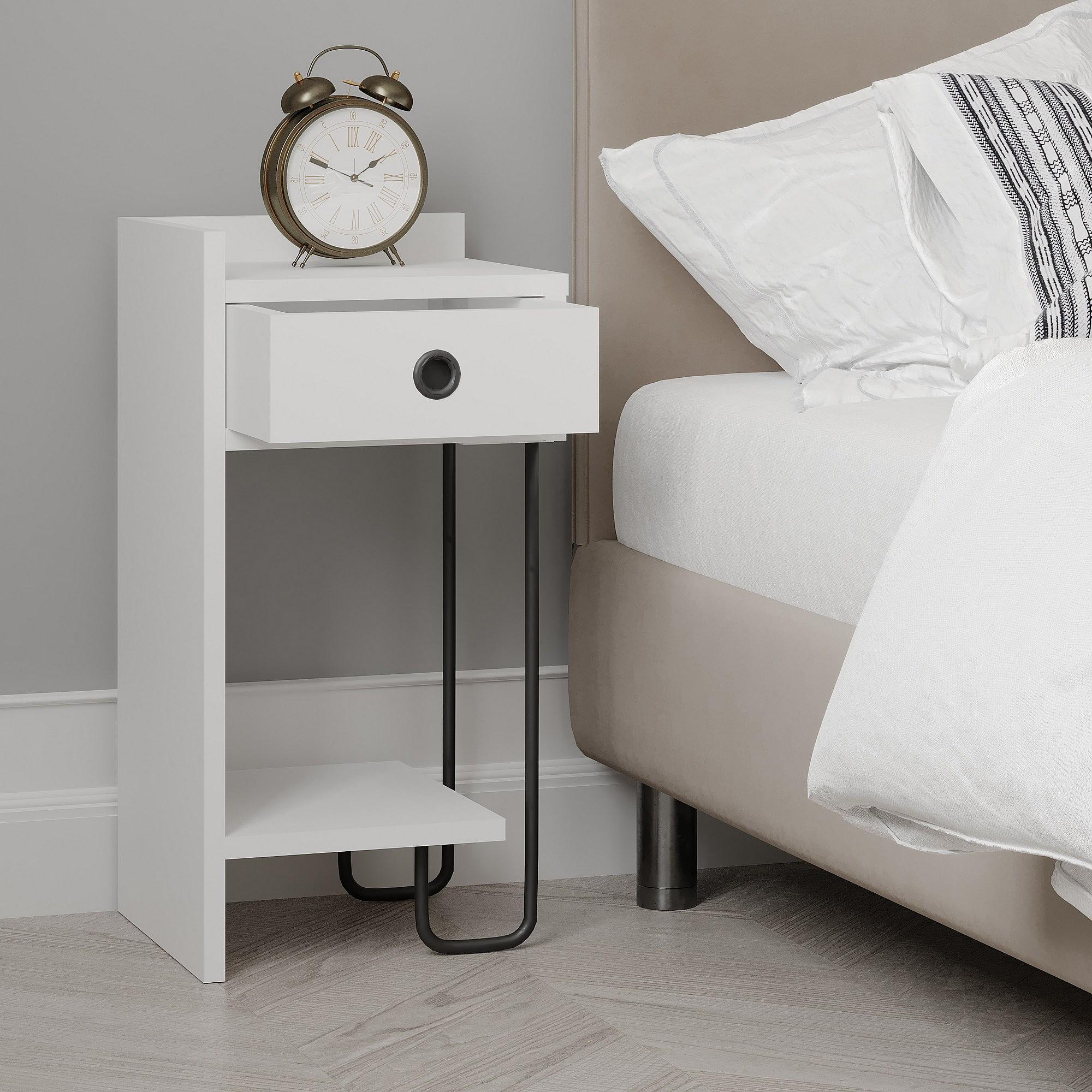 Sirius Bedside Table Left White 7