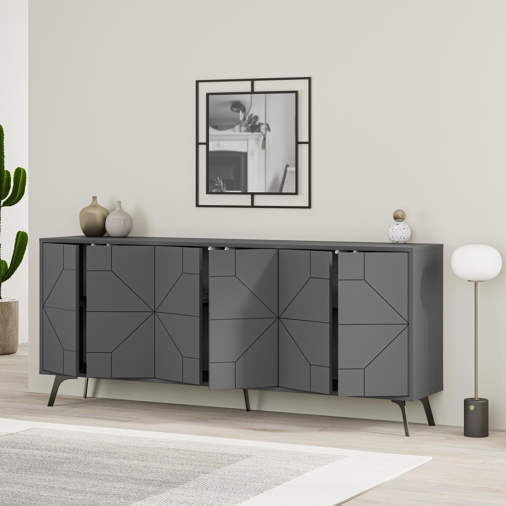 Dune Chest of Drawers Anthracite 183.8cm x 77.4cm 1