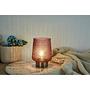 LED Table Lamp Rose Glamour Clear Glass Brass 2