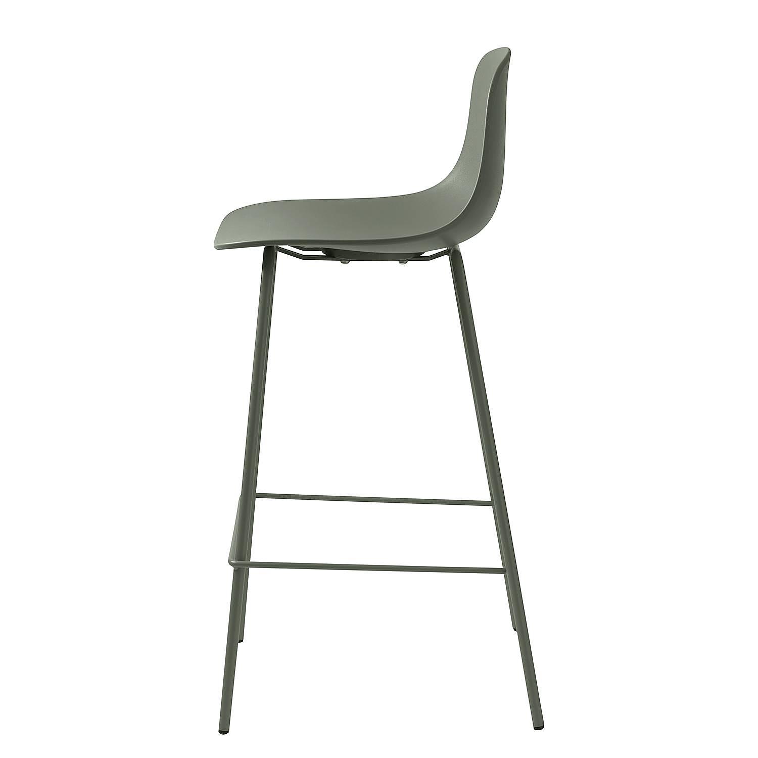 Bar stool Toledo Set of 2 Mixed fabric Steel Olive green 2