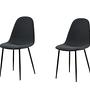 2x Polar Esszimmerstuhl-Set Schwarye Beine Stoff Schwarz 0