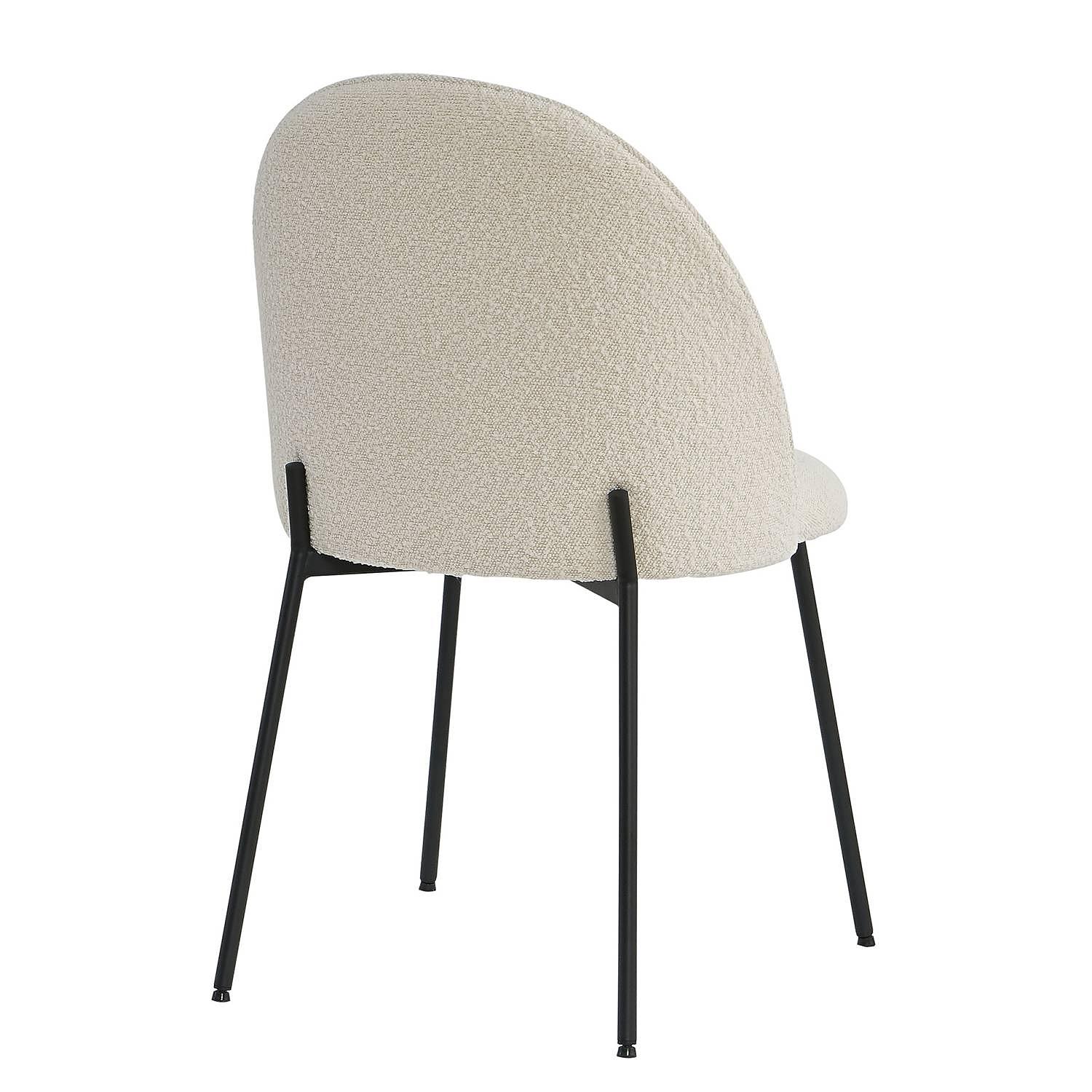 Esszimmerstuhl Byatt 2er Set Boucle Stahl Wollweiß 4