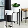 Trosa Kleine Weiß Schwarz Stand Blumentopf
 0