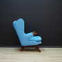Vintage Sessel Teakholz Textil Blau 1960er Jahre 5