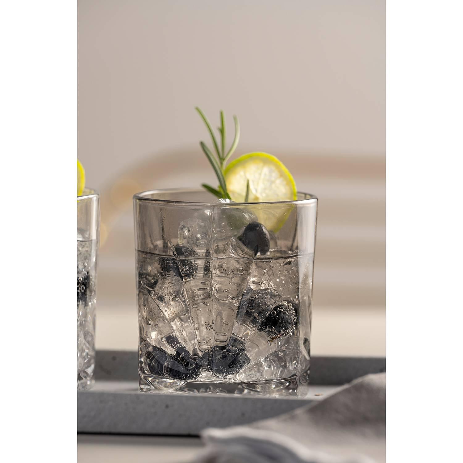 4x Trinkglas Capri Kristallglas Grau 0,15l 2