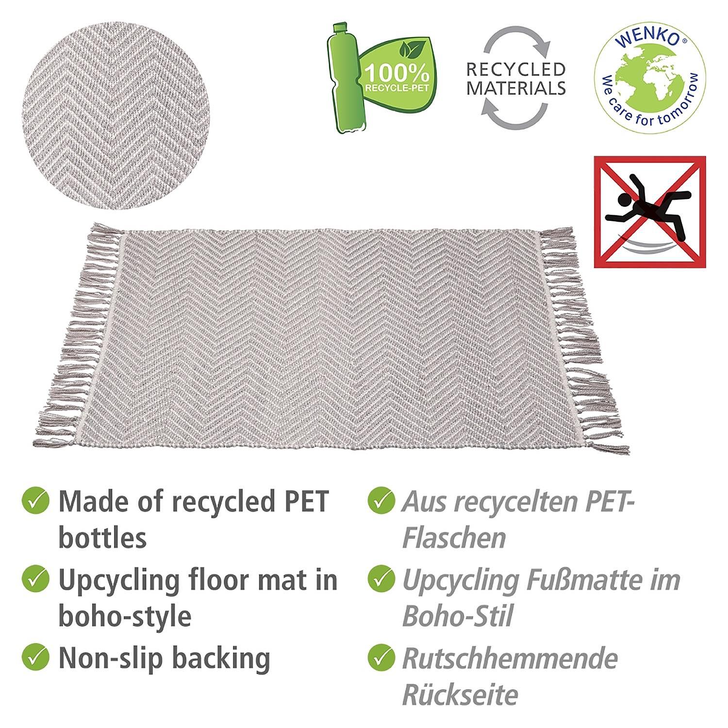 Badematte Gata Grau Weiß 3