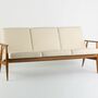 Fox Sofa 3-Sitzer Holz Bouclé Creme 0
