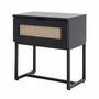 Little Vienna Nachttisch Rattan Eichenholzfurnier Schwarz 1