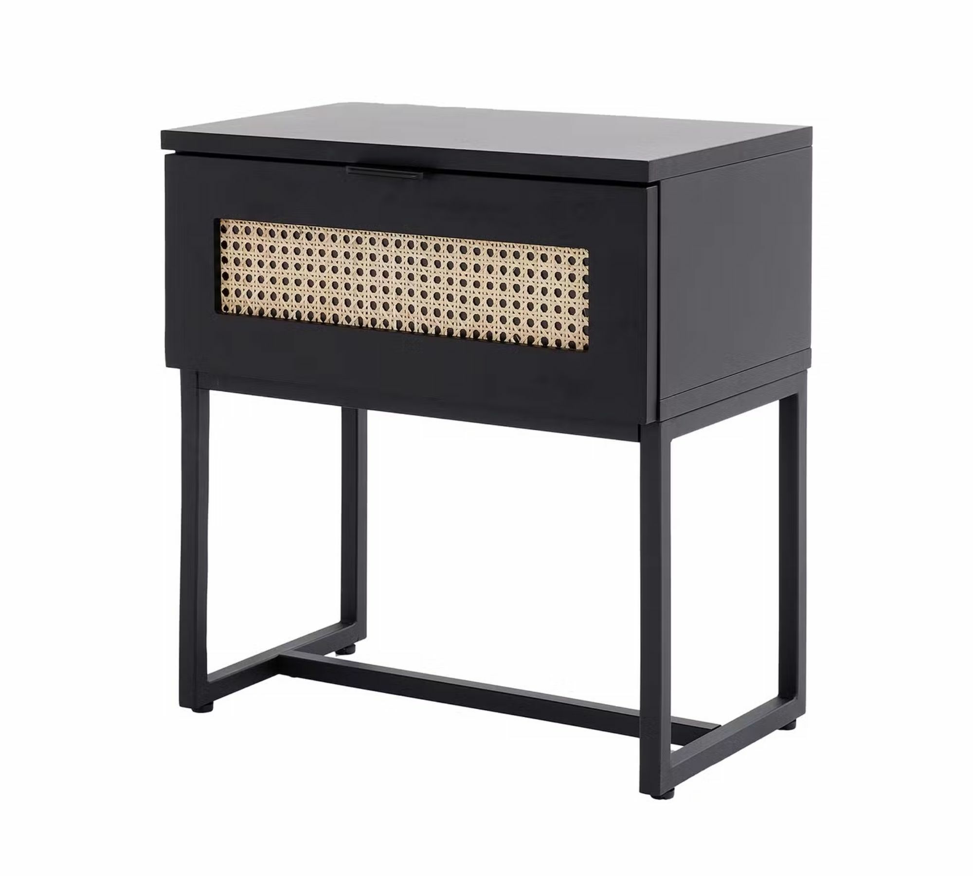 Little Vienna Nachttisch Rattan Eichenholzfurnier Schwarz 1