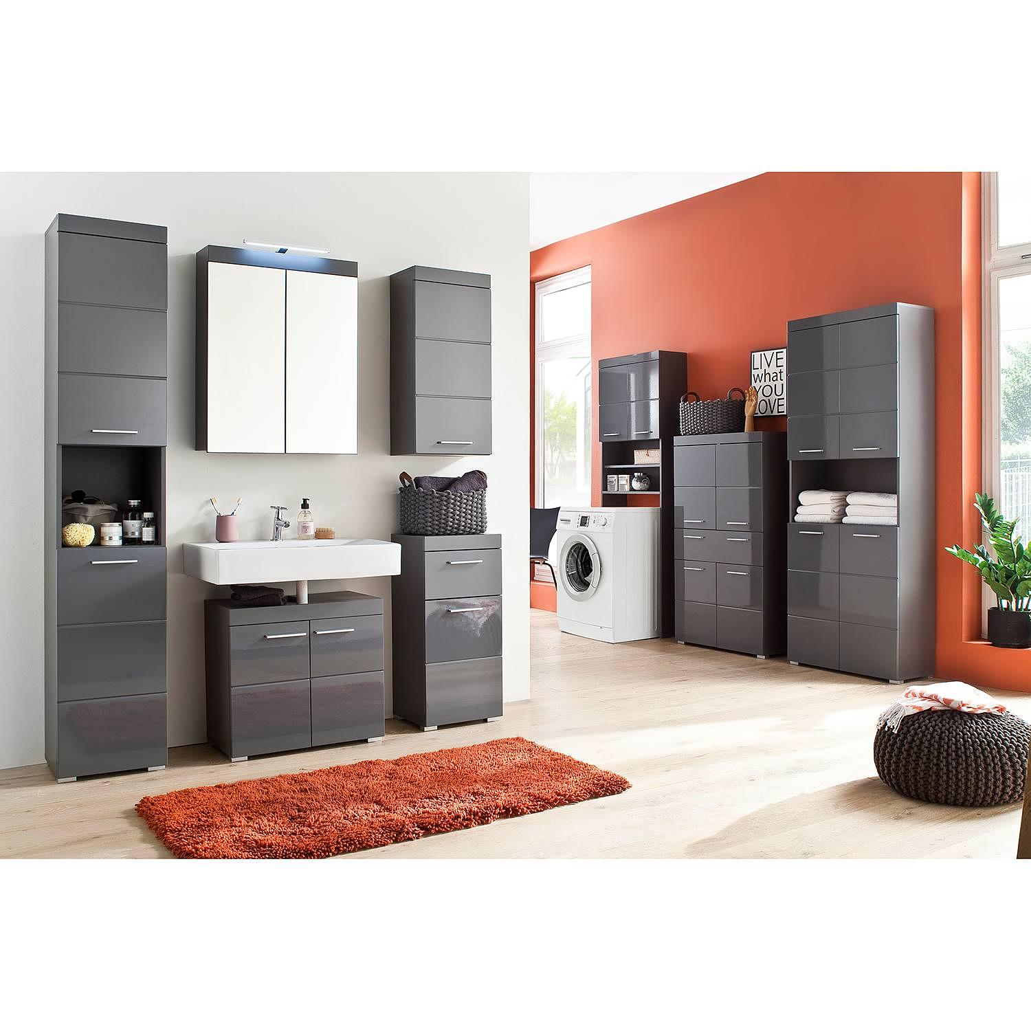 Unterschrank Amanda Hochglanz Grau 4