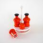 Ceramic spice set red 1960s 5