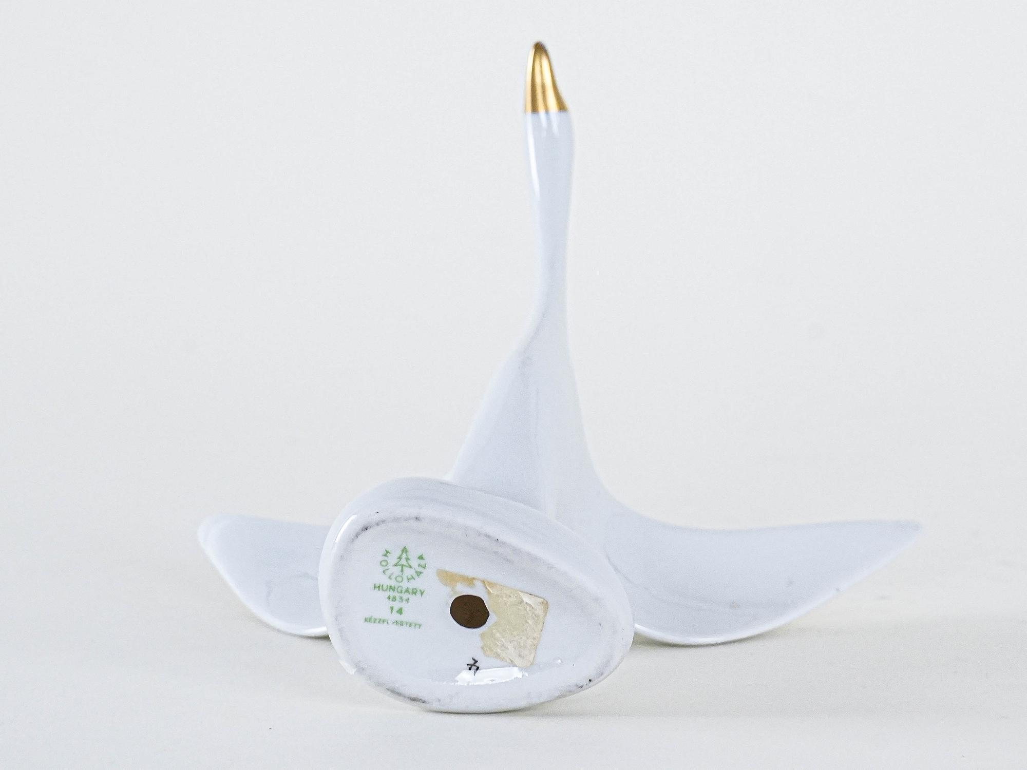 Porzellan-Gans-Figur Weiß 1960er Jahre 5