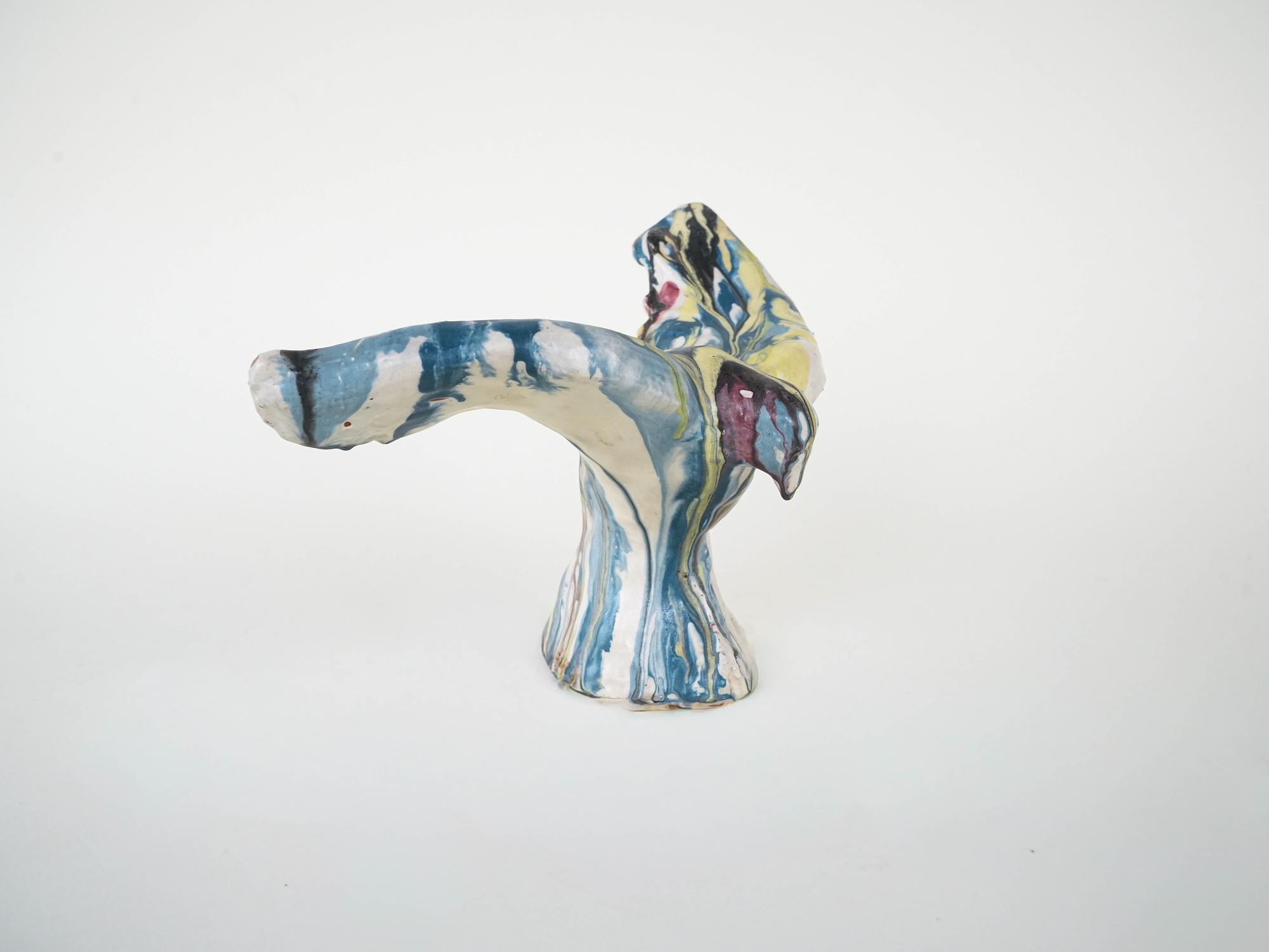 Ceramic bird sculpture Multicolored 1970s 3